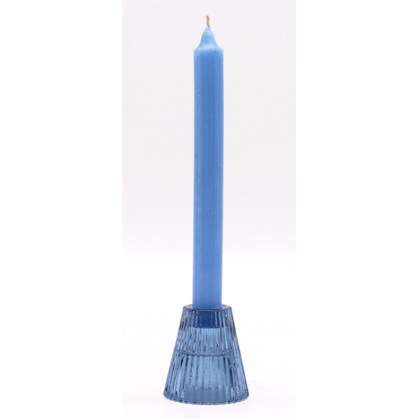 Candle Holder Glass Flip Royal Blue
